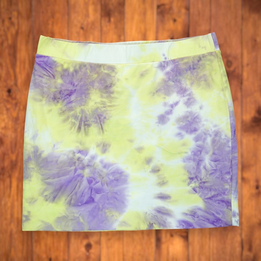 NWT Fashion Nova Women's Skirt Dream Away Tie Dye Mini Elastic Waist‎ 2XL